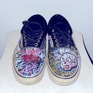 1/1 Custom Made Vans lowtop hand painted men’s 10.5 - 𝔰𝔞𝔦𝔫𝔱 𝔯𝔬𝔰𝔢 🥀‌